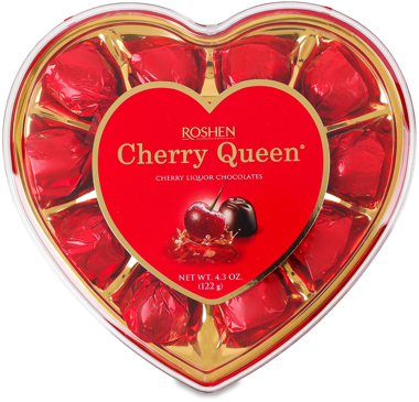 Цукерки "Cherry Queen" heart 122г /Рошен/