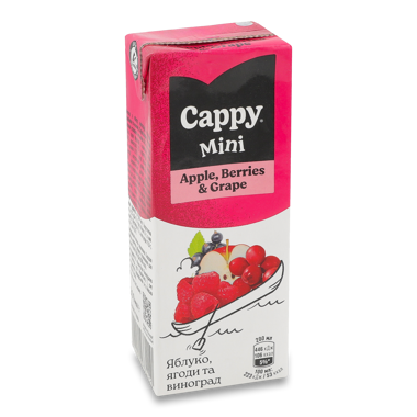 Нектар яблуко/ягоди/виноград miini 200мл /Cappy/