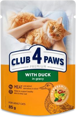 Конс "Клуб 4 лапи" Premium д/котів качка 85г