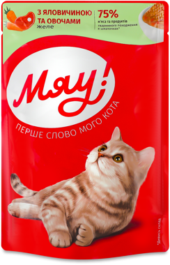 Конс "Мяу" желе яловичина/овочі 85г