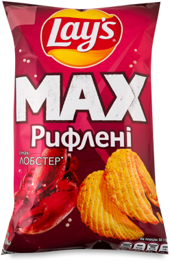Чипси "Лейз" лобстер рифлені 95г /Lay's MAX/