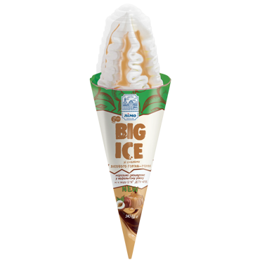 Морозиво ріжок BIG ICE Лісовий горіх/Тоффі 140г  /Лімо/