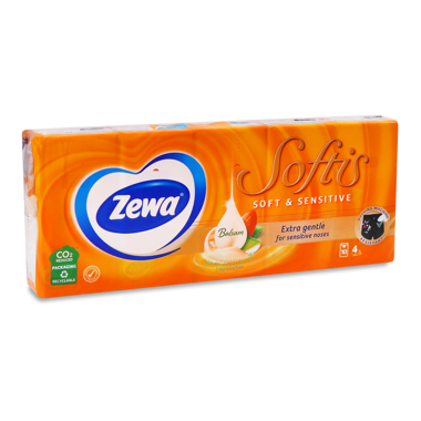 Хустинки носові Zewa Soft Sensitive 9шт в упак