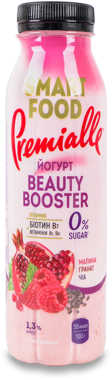 Йогурт "Premialle" Smart Food малина/гранат/чіа 1,3% 290г ПЕТ