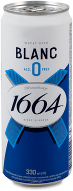 Пиво "Kronenbourg" 1664 Бланк б/а 0.33л ж/б