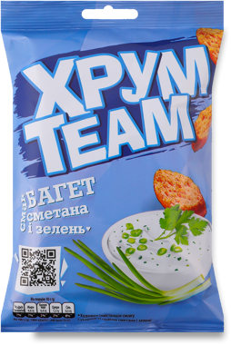 Багет "ХрумTeam" Багет Сметана і зелень 55г м/у