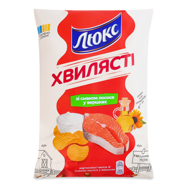 Чипси "Люкс" рифлені Лосось у вершках 125г