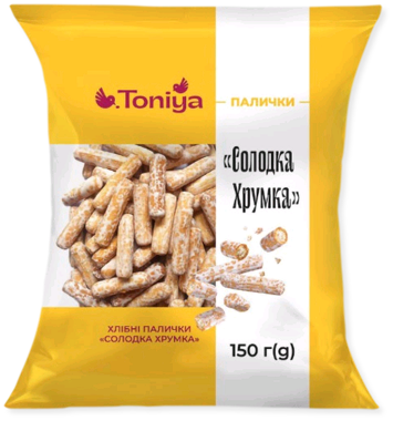 Хлібні палички "Солодка хрумка" 150г /TONIYA/