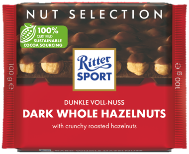 Ш-д "Ritter Sport" чорний з цілим ліс горіхом 100г