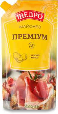 Майонез "Преміум" 72% д/п 500г /Щедро/