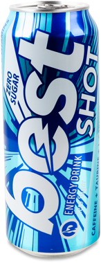 Напій енергетичний "Best Shot" ZERO SUGAR б/а 0.5л ж/б