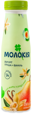 Йогурт "Груша-ваніль" 1,4% ПЕТ 250г /Молокія/