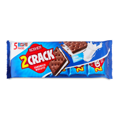 Крекер "2 Crack" молочно-ванільна нач 190г /Рошен/