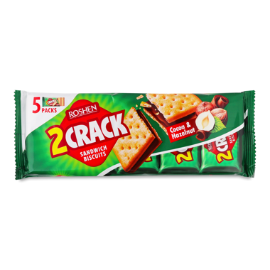 Крекер "2 Crack" какао-горіх нач 190г /Рошен/