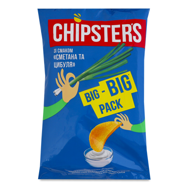 Чипси "CHIPSTER`S" Сметана із зеленню 150г /Флінт/