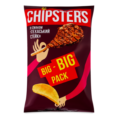 Чипси "CHIPSTER`S" Техаський стейк 150г /Флінт/