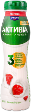 Біфідойогурт АКТИВІА питний полуниця 1,2% пет 260г 