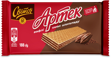 Вафлі "Артек" смак шоколаду 188г /Світоч/