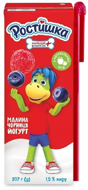 Йогурт "Ростишка" питний малина-чорниця-йогурт 1.5% т/п 207г /Данон/