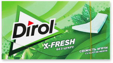 Жув.гум "Dirol" Ікс-Фреш Cвіжість м`яти 13,5г