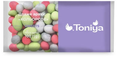 Драже арахіс "Кольорове" різн глаз 80г /Toniya/