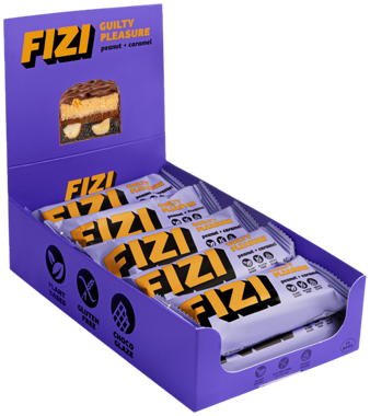 Батончик у шок глазурі "Peanut+caramel" 45г /FIZI/