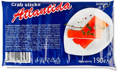 Палички крабові "Atlantida" охол 190г