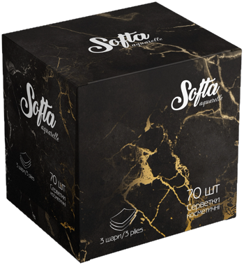 Серветки косм "Softa Chisto" сухі 3-хшар 70шт Black