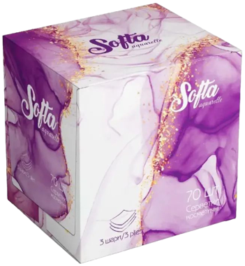 Серветки косм "Softa Chisto" сухі 3-хшар 70шт Violet