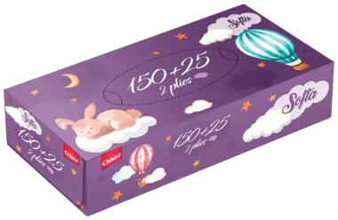 Серветки косм "Softa Chisto" сухі 2-хшар 150+25шт Bunny