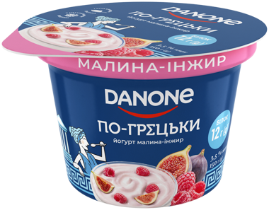 Йогурт "По-грецьки" малина-інжир 3,5% 150г ст /Данон/
