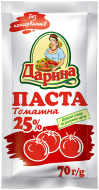 Паста томатна "Дарина" 25% 70г сашет /Чумак/