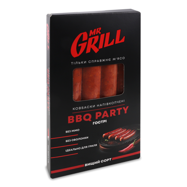 Ковбаски Mr.Grill BBQ Паті гострі н/к в/г 345г "Тульчин"