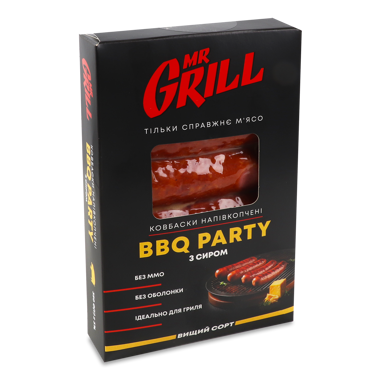 Ковбаски Mr.Grill BBQ Паті з сиром н/к в/г 350г "Тульчин"
