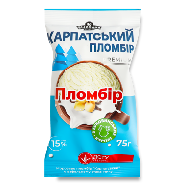 Морозиво пломбір "Карпатський" 75г Blizzard 