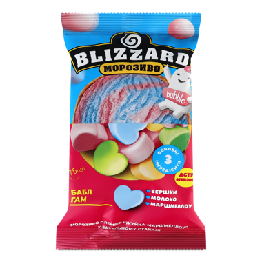 Морозиво пломбір "Жуйка маршмел" 75г Blizzard 