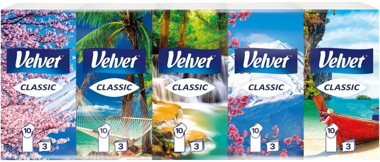 Хустинки носові "Velvet" класичні 3ш 1шт 