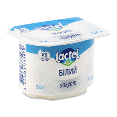 Йогурт білий 3% Лактель стакан 115г